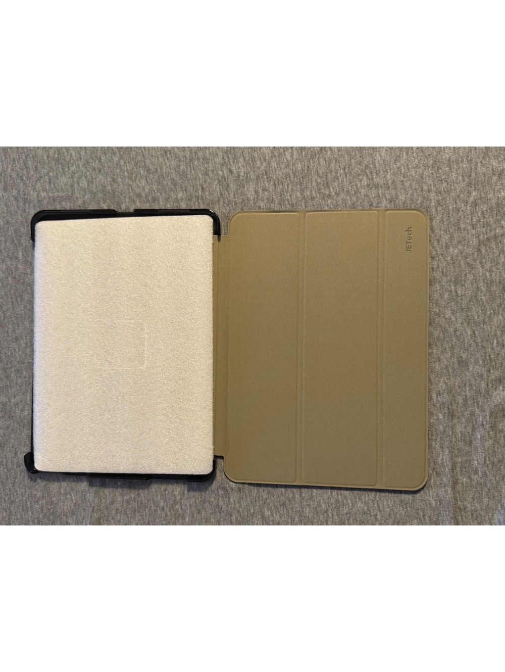 JETech Protective Case for Tablet Black with Beige Tri Fold Cover